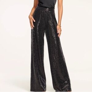 Ramy Brook- NWT Black Sequin Christine Widleg Pants